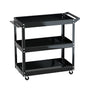 Giantz 3-Tier Tool Cart Trolley Workshop Garage Storage Organizer Black TB-CART-3L-BK