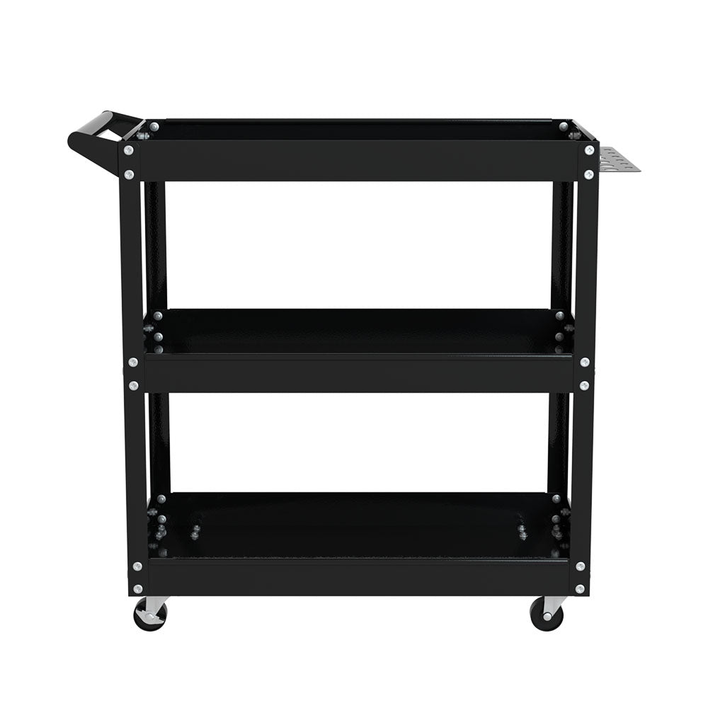 Giantz 3-Tier Tool Cart Trolley Workshop Garage Storage Organizer Black TB-CART-3L-BK