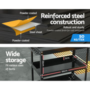 Giantz 3-Tier Tool Cart Trolley Workshop Garage Storage Organizer Black