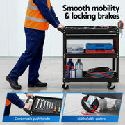 Giantz Tool Trolley Cart Rolling Cabinet with Drawer Workshop Garage Storage TB-CART-DW-BK