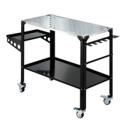 Giantz Welding Table Cart with Tool Storage 130KG Capacity Mobile Workstation TB-WT-1057-BK