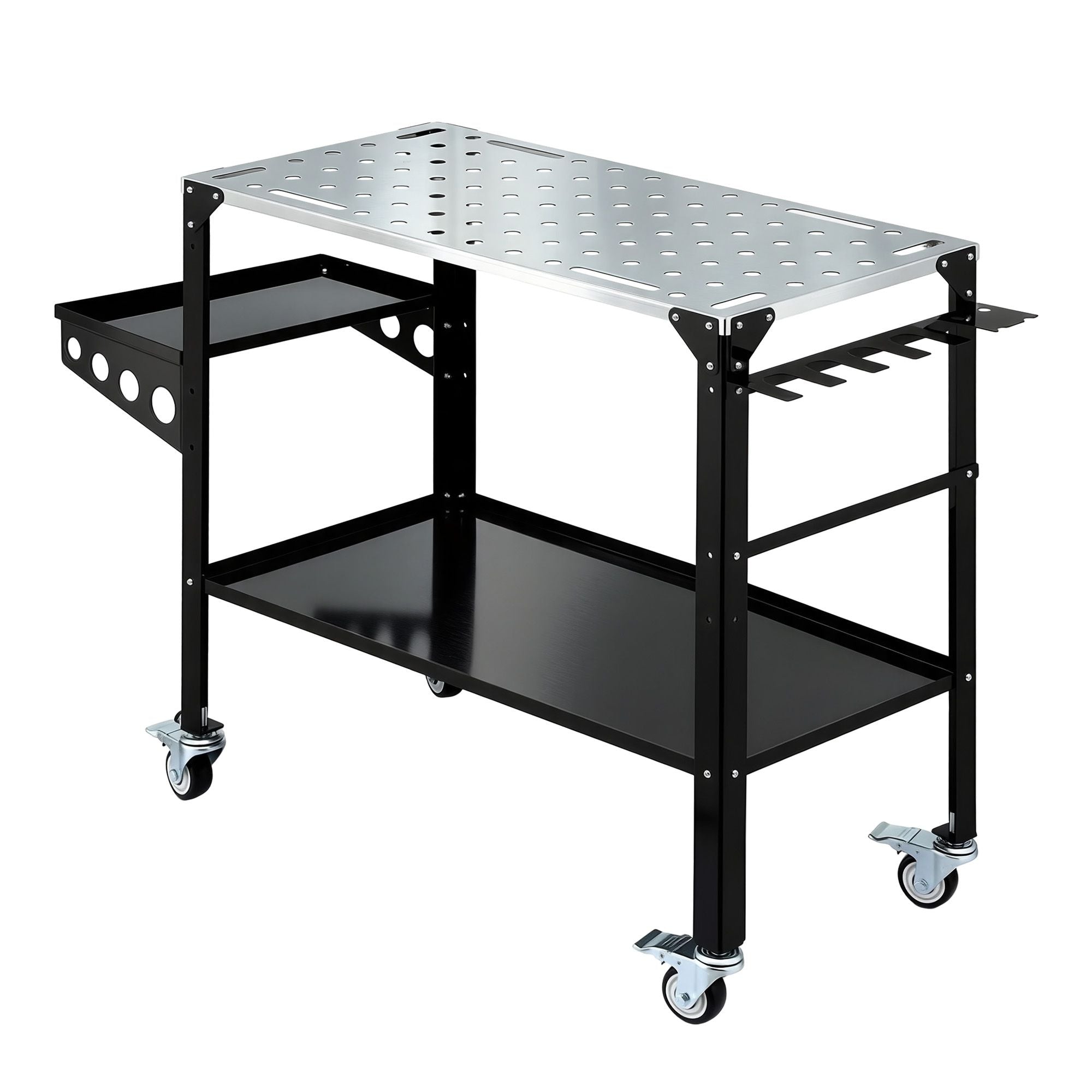 Giantz Welding Table Cart with Tool Storage 130KG Capacity Mobile Workstation TB-WT-1057-BK