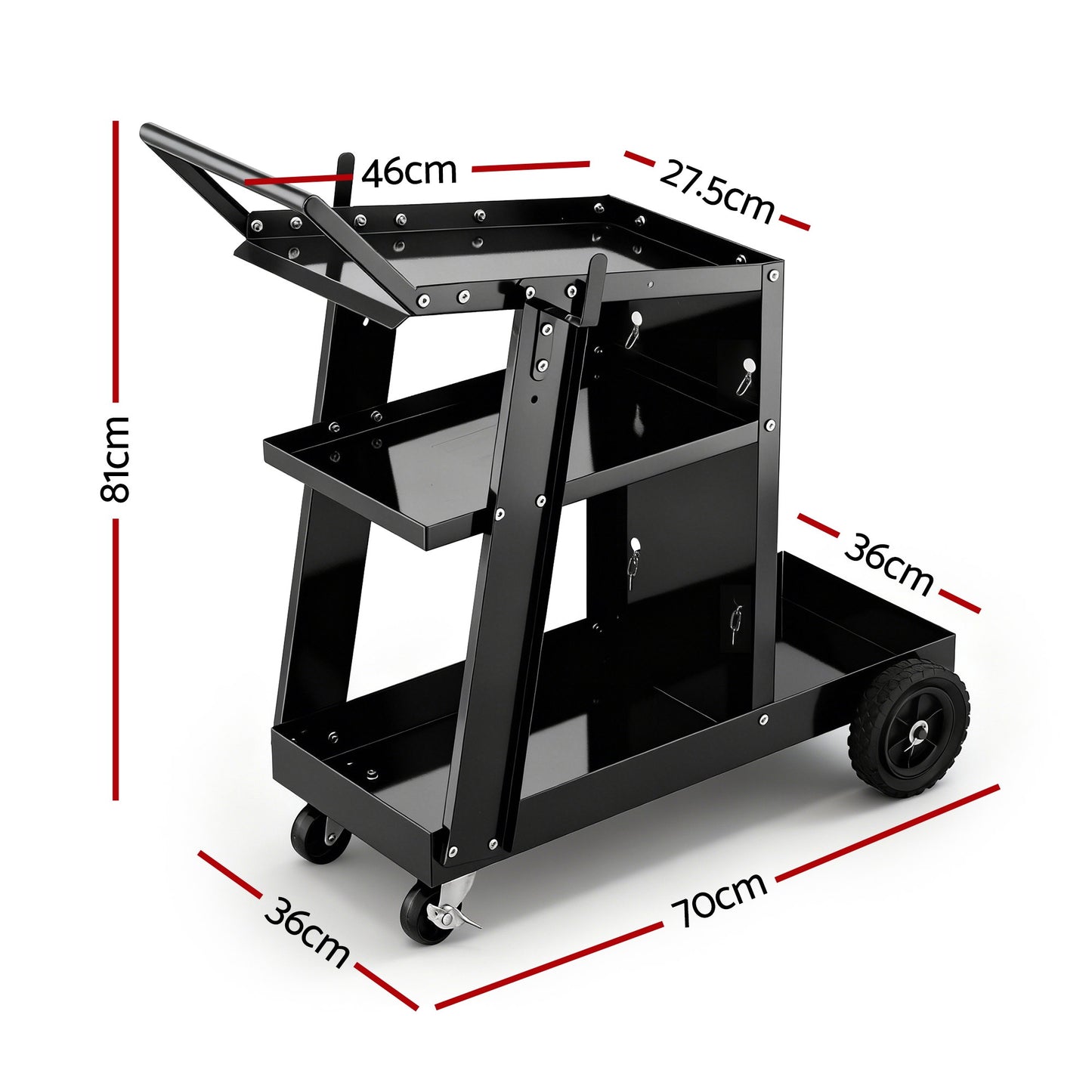 Giantz Welding Trolley Cart Welder MIG TIG ARC MMA Welder Plasma Cutter Storage TB-WT-NDWR-BK