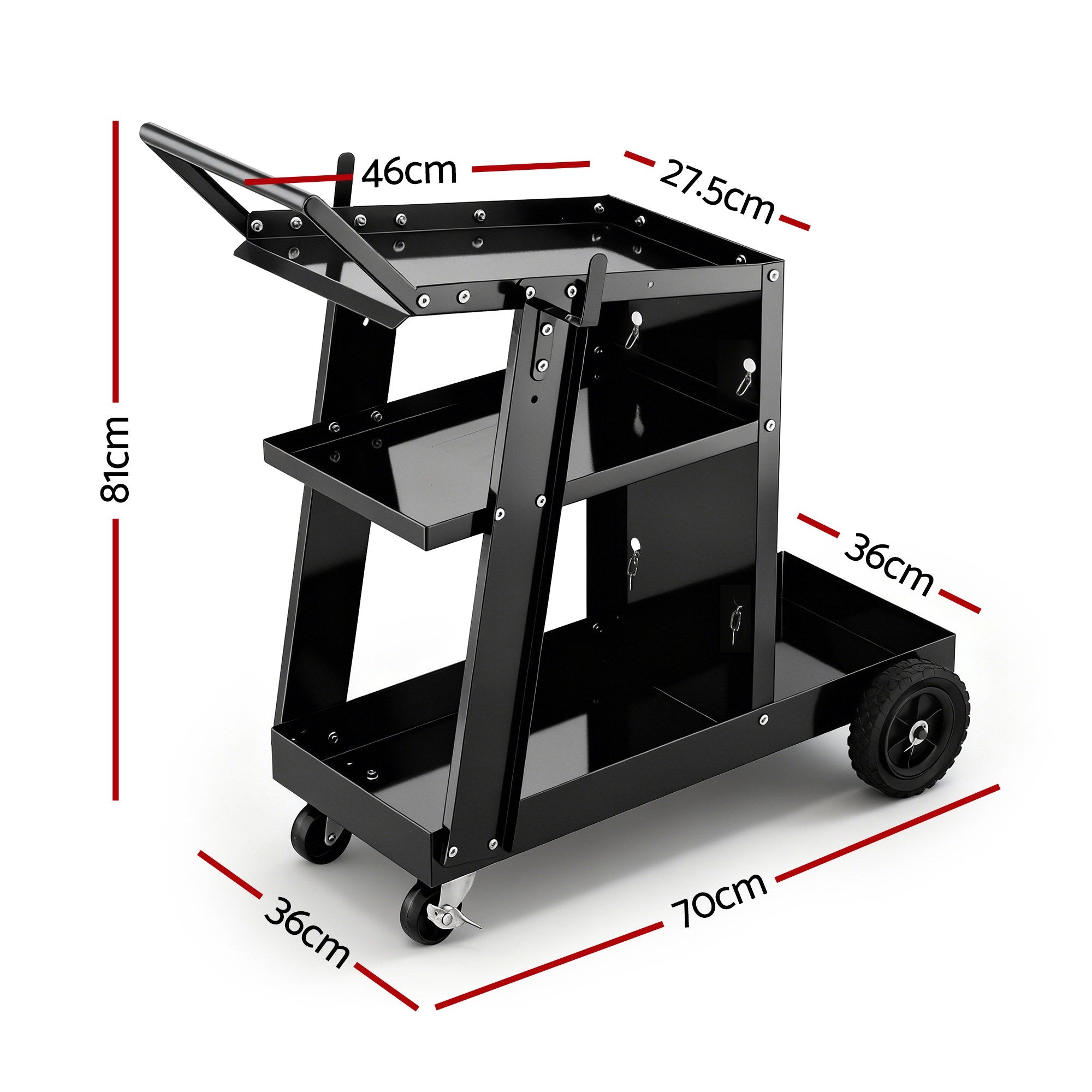 Giantz Welding Trolley Cart Welder MIG TIG ARC MMA Welder Plasma Cutter Storage TB-WT-NDWR-BK