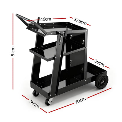 Giantz Welding Trolley Cart Welder MIG TIG ARC MMA Welder Plasma Cutter Storage TB-WT-NDWR-BK