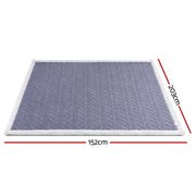 Giselle 152x203cm Throw Blanket Double-Sided Fleece Lightweight For Sofa Couch Bed Queen TBLANKET-DUAL-203-BU