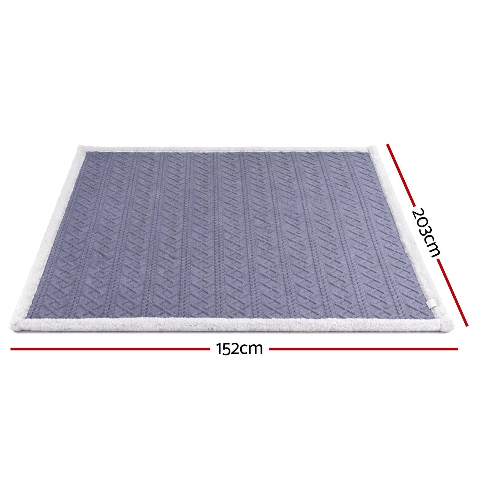 Giselle 152x203cm Throw Blanket Double-Sided Fleece Lightweight For Sofa Couch Bed Queen TBLANKET-DUAL-203-BU