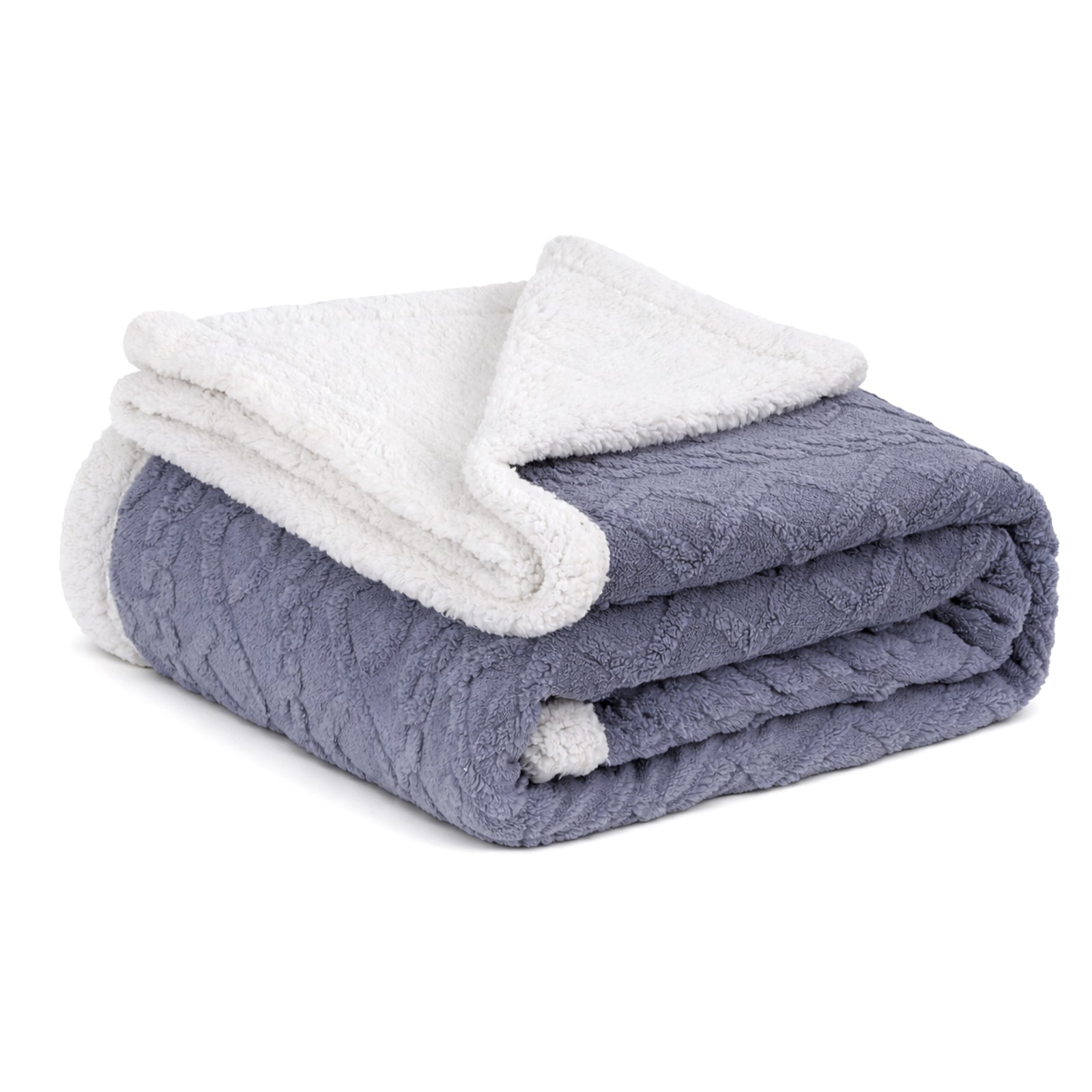 Giselle 152x203cm Throw Blanket Double-Sided Fleece Lightweight For Sofa Couch Bed Queen TBLANKET-DUAL-203-BU