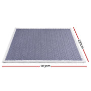 Giselle 203x230cm Throw Blanket Double-Sided Fleece Lightweight For Sofa Couch Bed TBLANKET-DUAL-230-BU