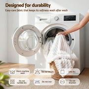 Giselle 127x152cm Throw Blanket Fleece Soft Lightweight Cozy Sofa Couch Bed Throw TBLANKET-SFF-152-WH