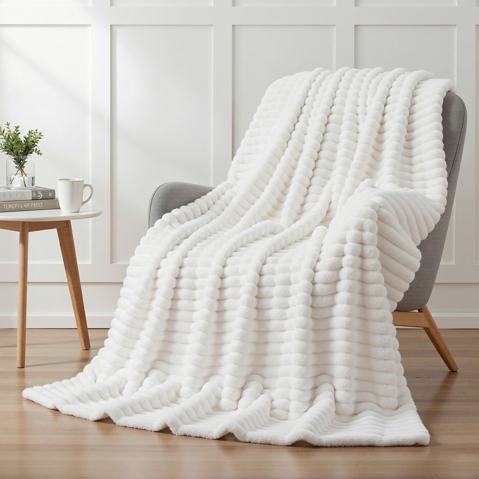 Giselle 152x203cm Throw Blanket Queen Fleece Lightweight Cozy Sofa Couch Bed Throw TBLANKET-SFF-203-WH