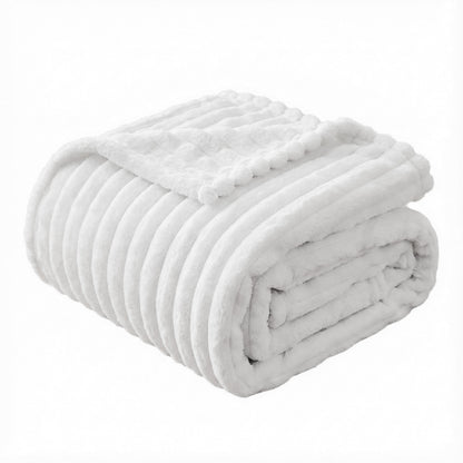 Giselle 203x230cm Throw Blanket Fleece Soft Lightweight Cozy Sofa Couch Bed Throw TBLANKET-SFF-230-WH