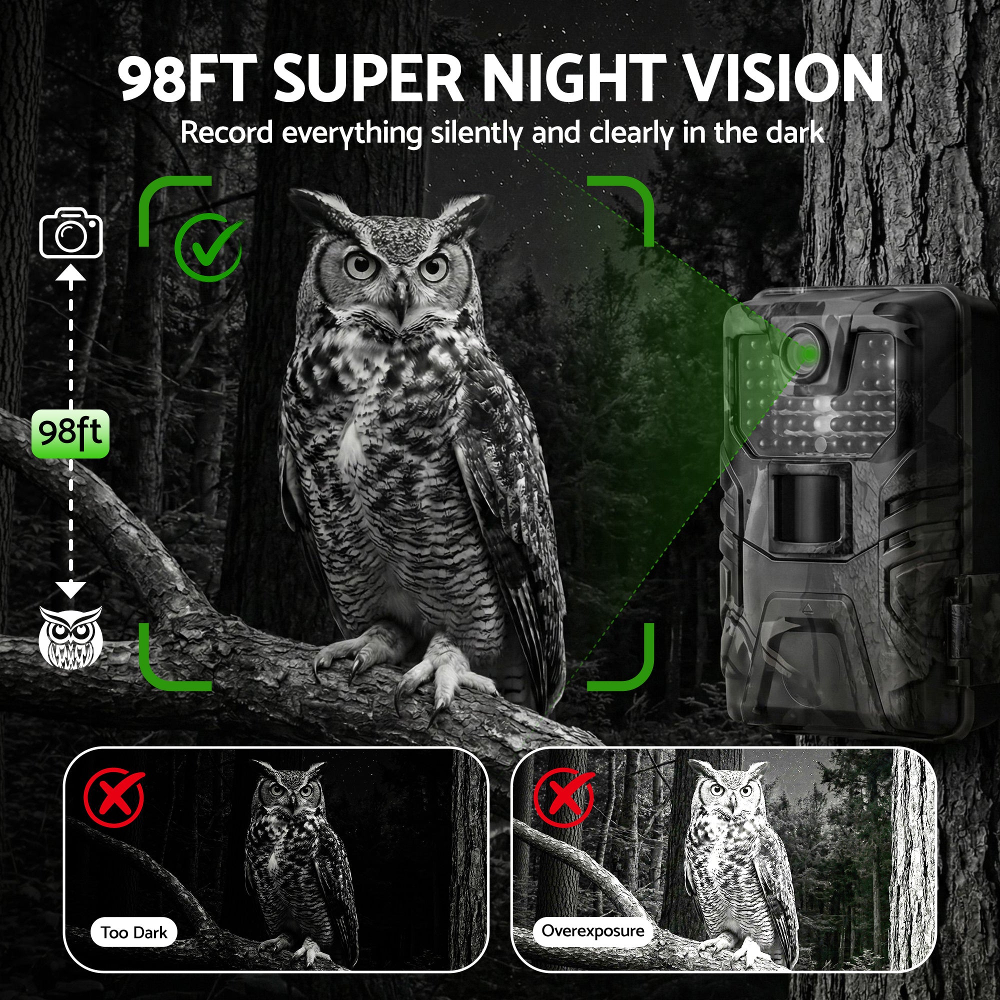 UL-TECH 4K WiFi Trail Camera 48MP 0.2s Trigger Game Camera Camo TC-B-DL006-GN