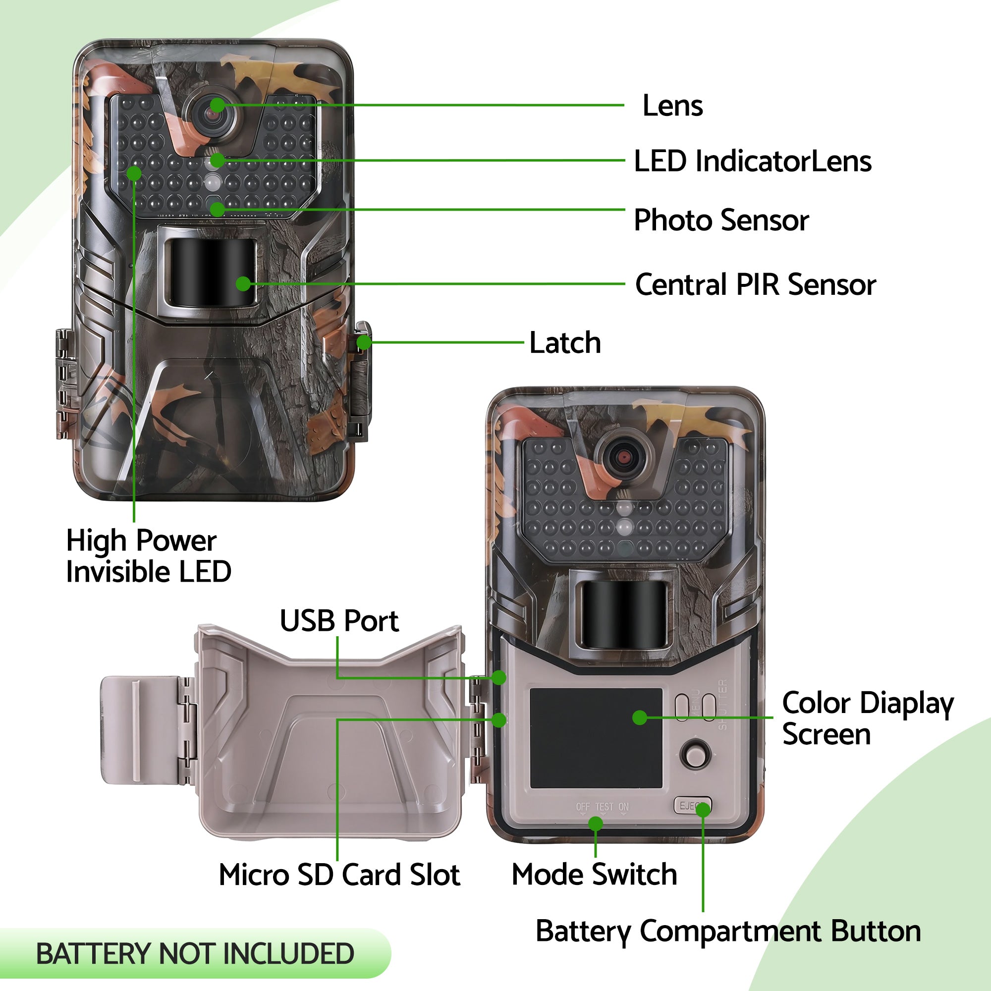 UL-TECH 4K WiFi Trail Camera 48MP 0.2s Trigger Game Camera Camo TC-B-DL006-GN