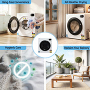 Devanti 6kg Tumble Dryer, Intelligent Touch Screen Clothes Dryer with 4 Drying Modes Stainless Steel Drum, TD-D-6KG-WH