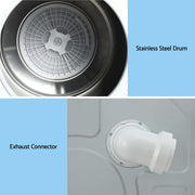 Devanti 6kg Tumble Dryer, Intelligent Touch Screen Clothes Dryer with 4 Drying Modes Stainless Steel Drum, TD-D-6KG-WH