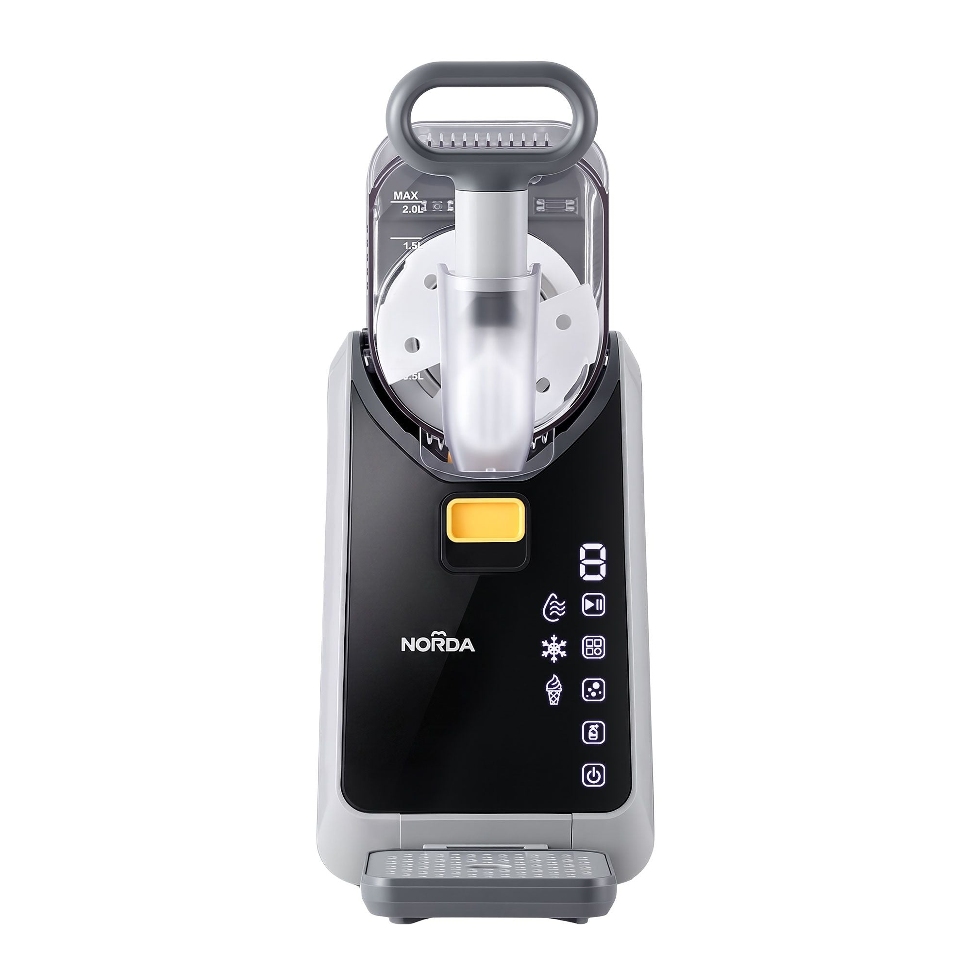 NORDA 2L Slushie Machine Frozen Drink Maker Slushy Ice Cream Maker No Ice Compressor Touchscreen for Home BBQ TD-SLS-01C-2P6-GY