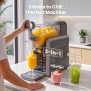 NORDA 2L Slushie Machine Frozen Drink Maker Slushy Ice Cream Maker No Ice Compressor Touchscreen for Home BBQ TD-SLS-01C-2P6-GY