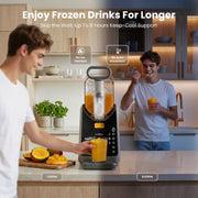 NORDA 2L Slushie Machine Frozen Drink Maker Slushy Ice Cream Maker No Ice Compressor Touchscreen for Home BBQ TD-SLS-01C-2P6-GY