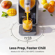 NORDA 2L Slushie Machine Frozen Drink Maker Slushy Ice Cream Maker No Ice Compressor Touchscreen for Home BBQ TD-SLS-01C-2P6-GY