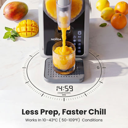 NORDA 2L Slushie Machine Frozen Drink Maker Slushy Ice Cream Maker No Ice Compressor Touchscreen for Home BBQ TD-SLS-01C-2P6-GY