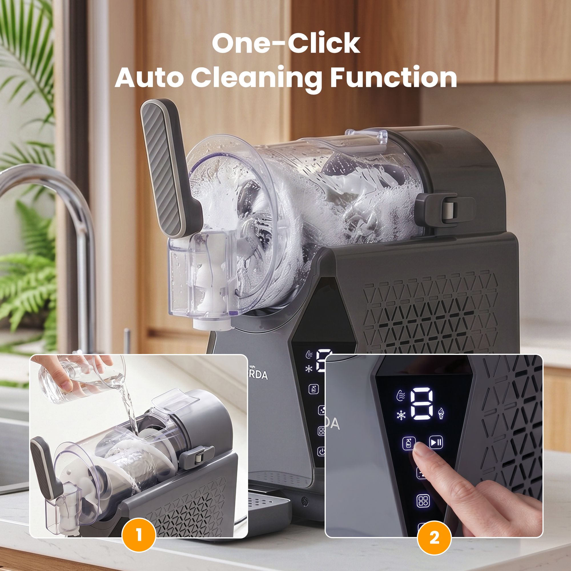 NORDA 1.3L Slushie Machine Frozen Drink Maker Slushy Ice Cream Maker No Ice Compressor Touchscreen for Home TD-SLS-02C-1P6-GY