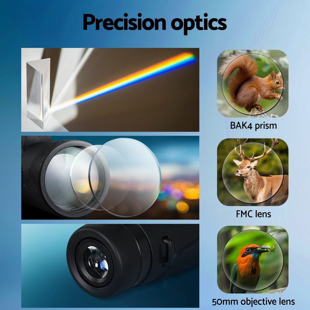 12X 50mm HD Zoom Optical Monocular Telescope Portable Camping Live Concert TELESCOPE-MON-BAK4-N-BK