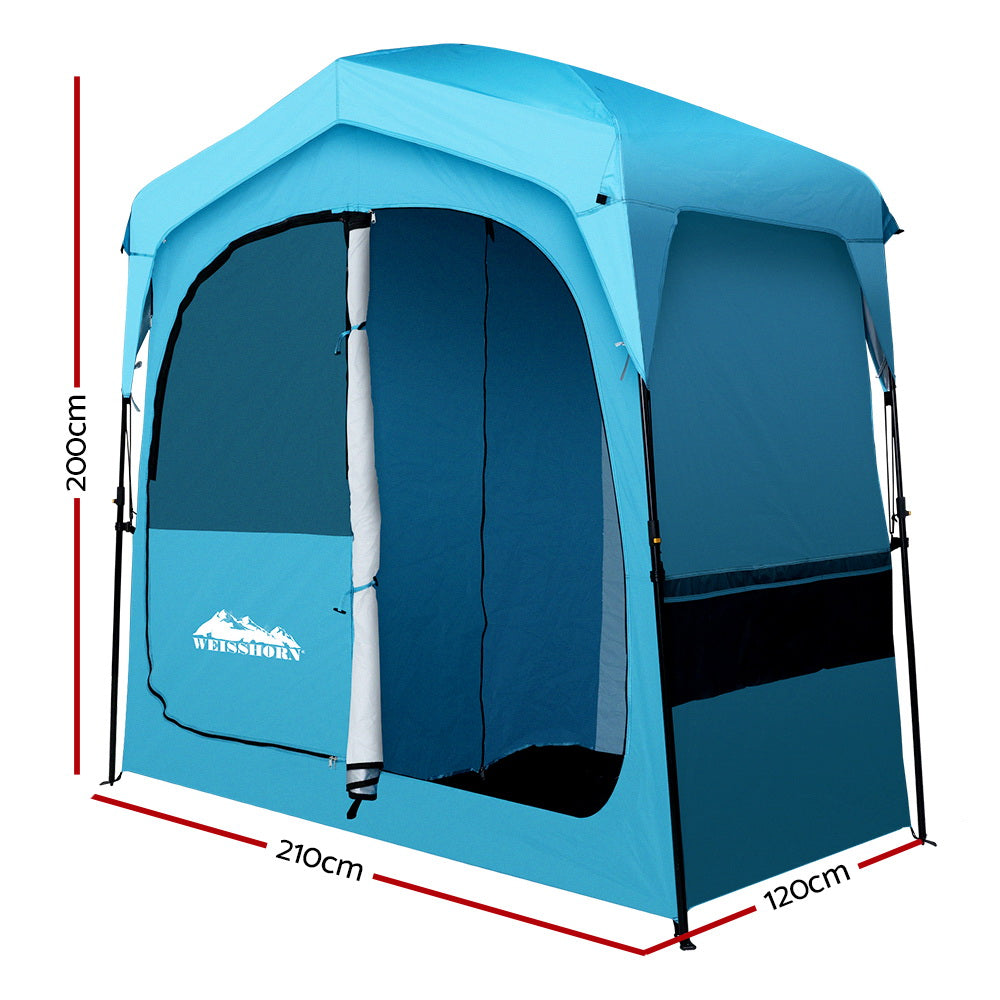 Weisshorn Double Camping Shower Toilet Tent Outdoor Fast Set Up Change Room TENT-C-CR-FAST-DOU