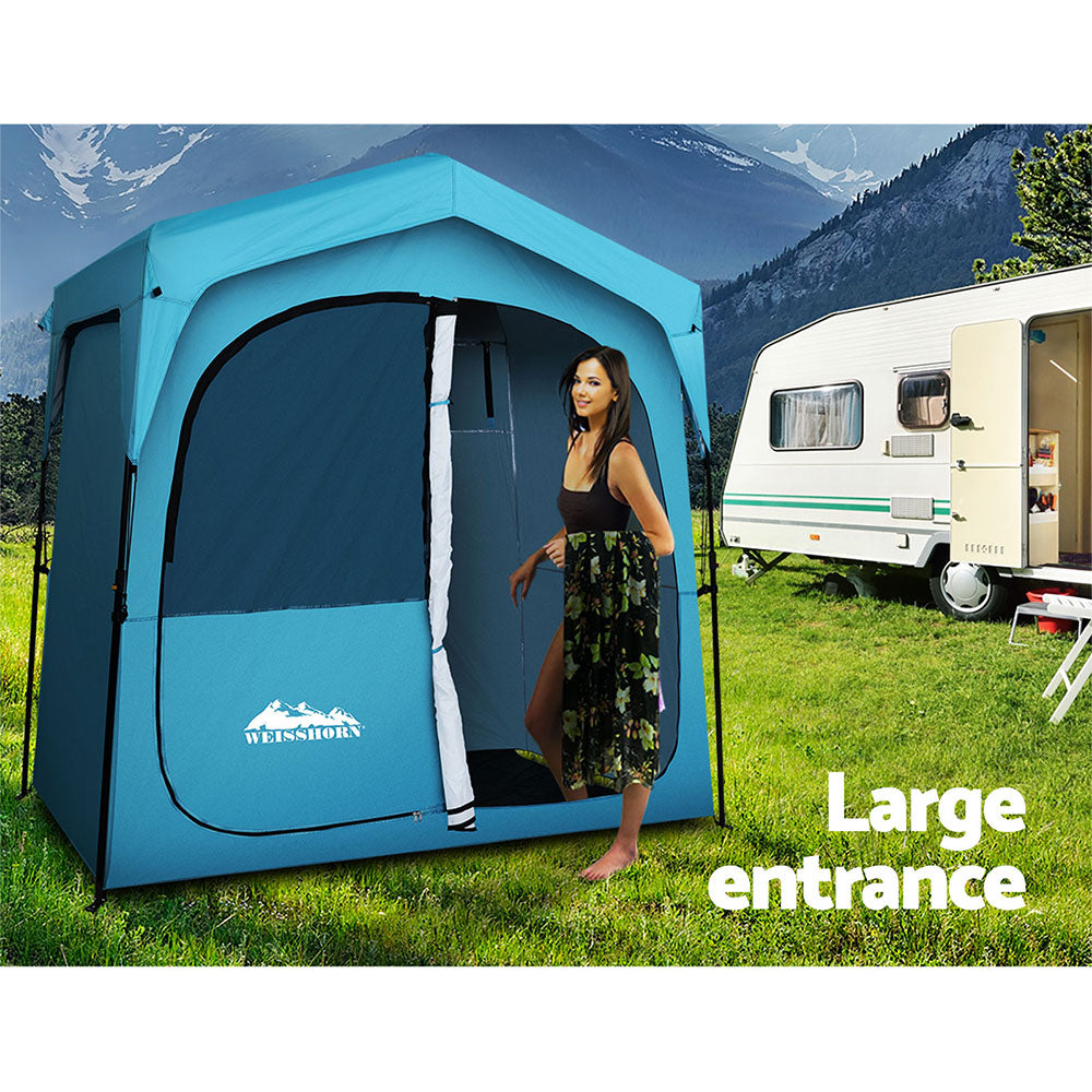 Weisshorn Double Camping Shower Toilet Tent Outdoor Fast Set Up Change Room TENT-C-CR-FAST-DOU