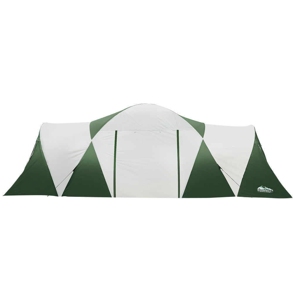 Weisshorn Family Camping Tent 12 Person Hiking Beach Tents (3 Rooms) Green TENT-C-DOME12-DX