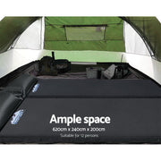 Weisshorn Family Camping Tent 12 Person Hiking Beach Tents (3 Rooms) Green TENT-C-DOME12-DX