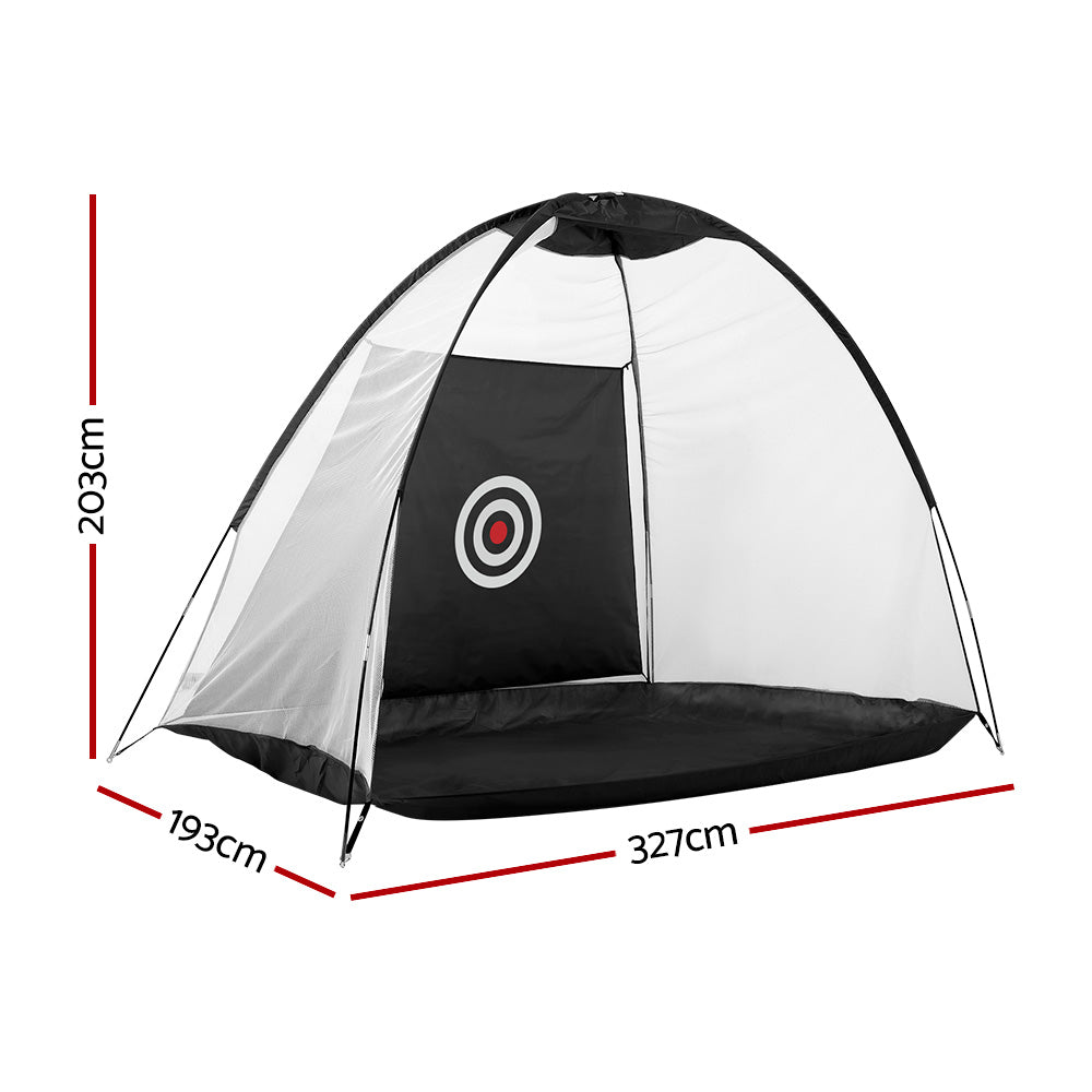 Everfit 3M Golf Practice Net Portable Training Aid Driving Target Tent Black TENT-C-GOLF-BK