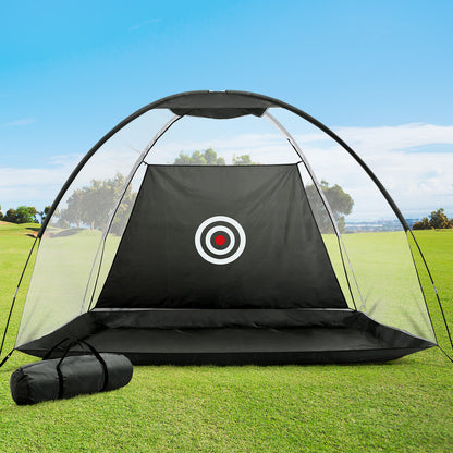 Everfit 3M Golf Practice Net Portable Training Aid Driving Target Tent Black TENT-C-GOLF-BK