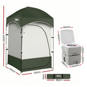 Weisshorn 20L Portable Camping Toilet Shower Tent Changing Room Outdoor Loo Set TENT-CR-SIN-TOILET-20L