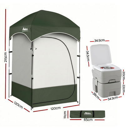 Weisshorn 20L Portable Camping Toilet Shower Tent Changing Room Outdoor Loo Set TENT-CR-SIN-TOILET-20L
