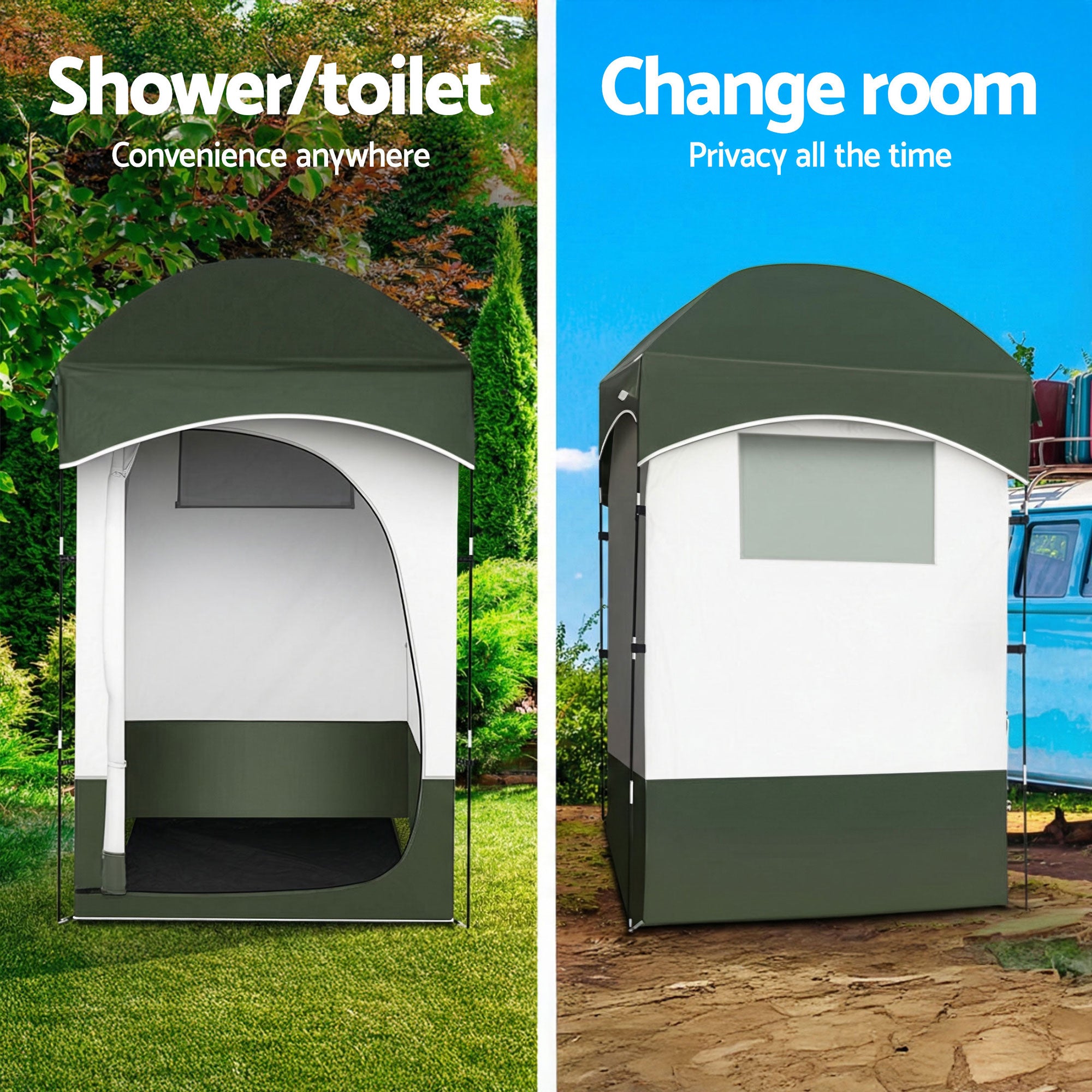 Weisshorn 20L Portable Camping Toilet Shower Tent Changing Room Outdoor Loo Set TENT-CR-SIN-TOILET-20L