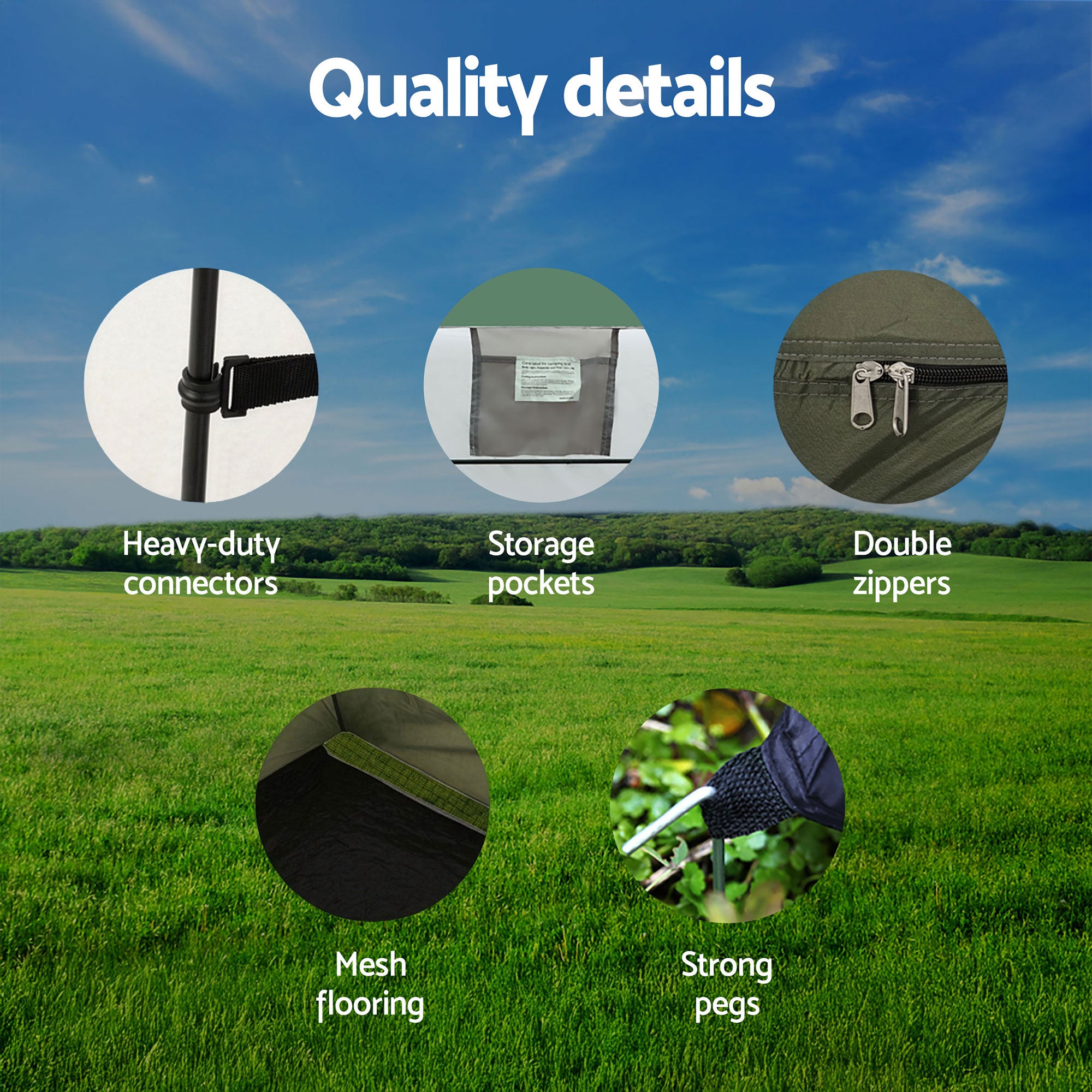 Weisshorn 20L Portable Camping Toilet Shower Tent Changing Room Outdoor Loo Set TENT-CR-SIN-TOILET-20L