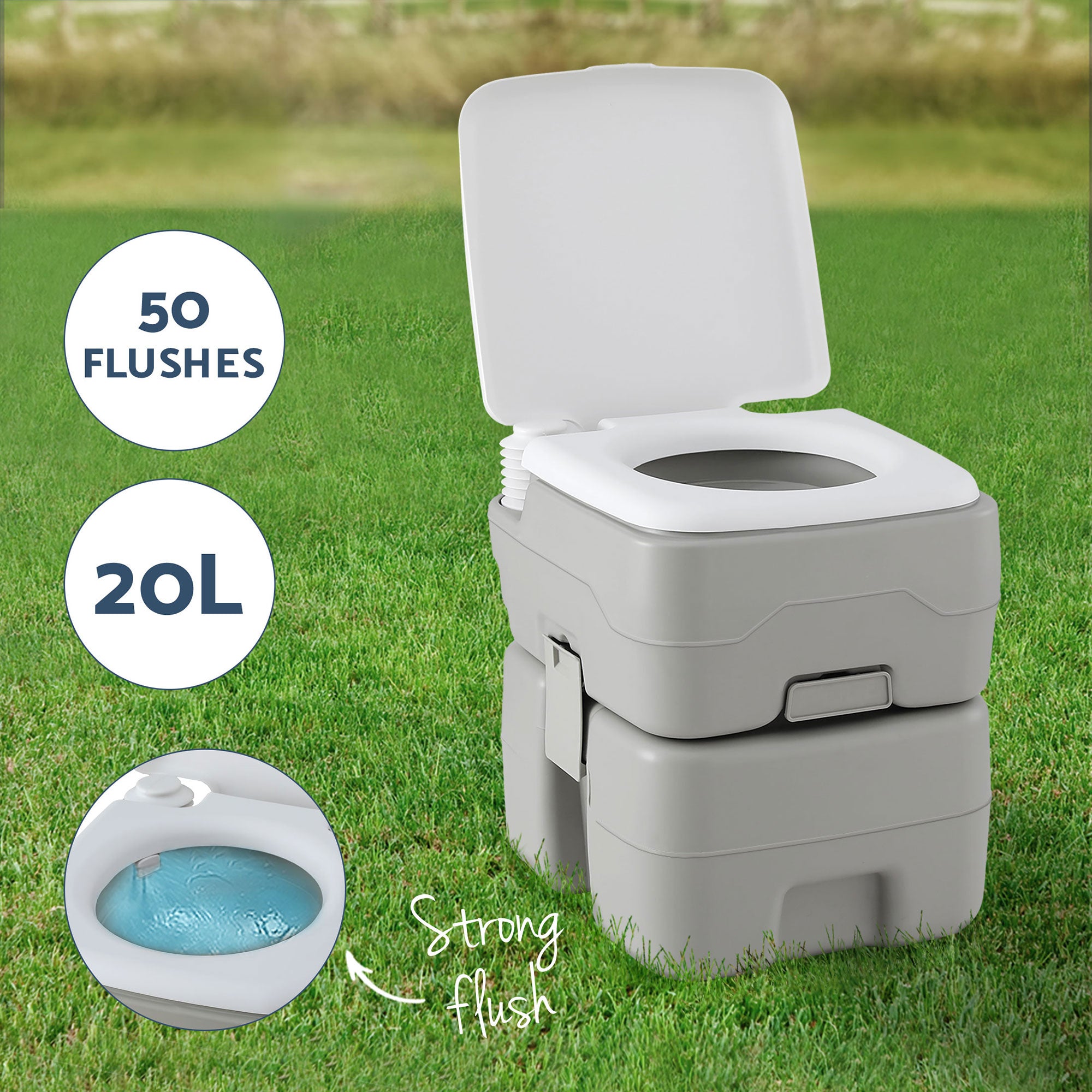 Weisshorn 20L Portable Camping Toilet Shower Tent Changing Room Outdoor Loo Set TENT-CR-SIN-TOILET-20L