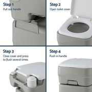Weisshorn 20L Portable Camping Toilet Shower Tent Changing Room Outdoor Loo Set TENT-CR-SIN-TOILET-20L