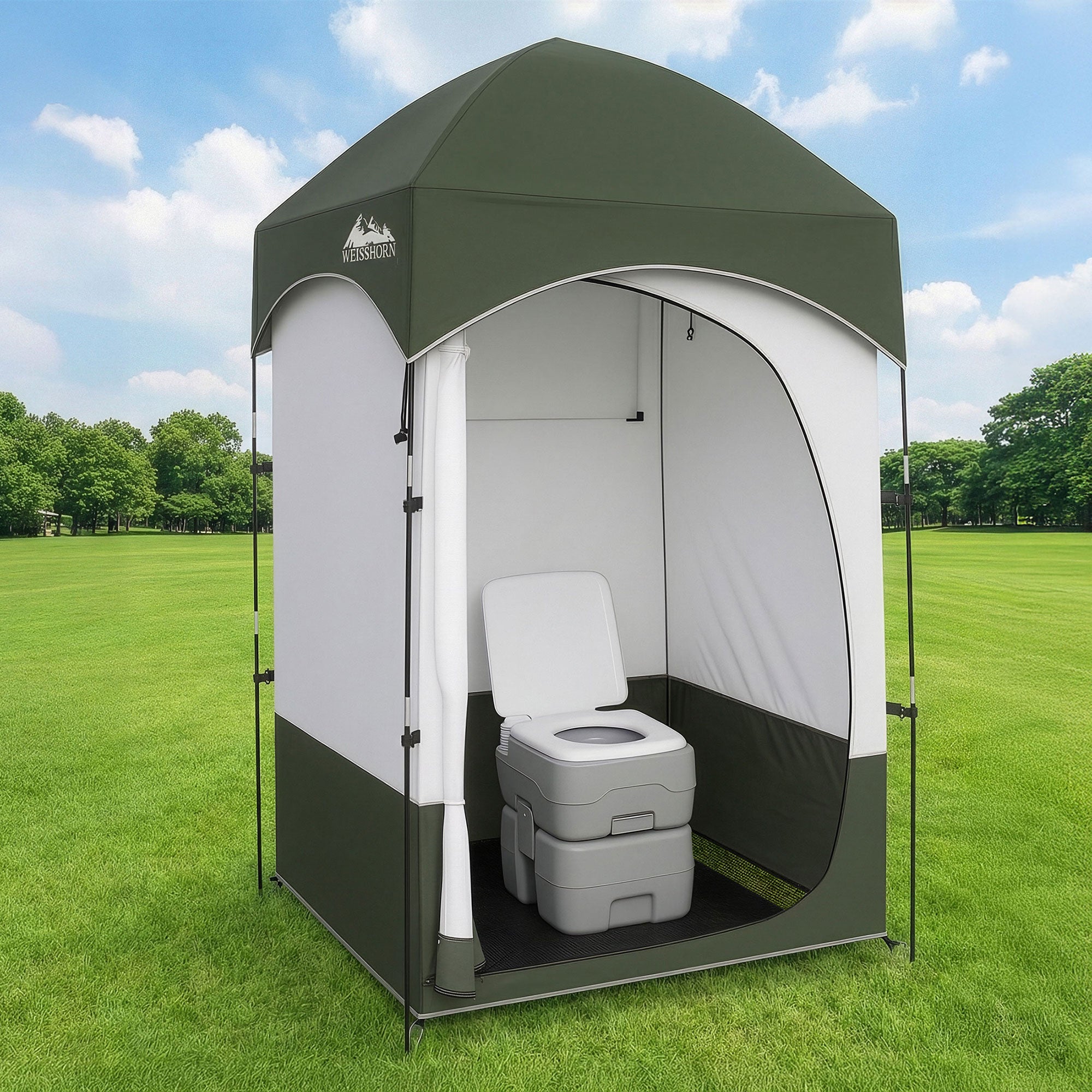 Weisshorn 20L Portable Camping Toilet Shower Tent Changing Room Outdoor Loo Set TENT-CR-SIN-TOILET-20L