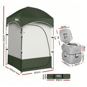 Weisshorn 22L Portable Camping Toilet Shower Tent Changing Room Outdoor Loo Set TENT-CR-SIN-TOILET-22L
