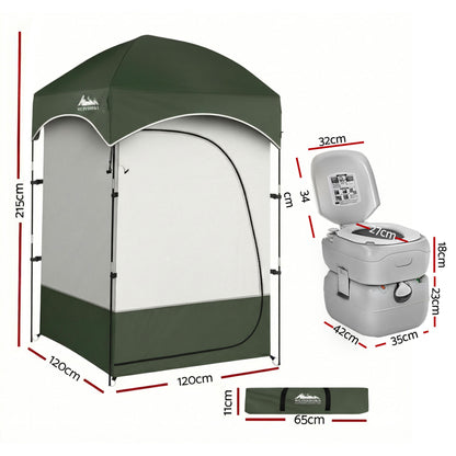 Weisshorn 22L Portable Camping Toilet Shower Tent Changing Room Outdoor Loo Set TENT-CR-SIN-TOILET-22L