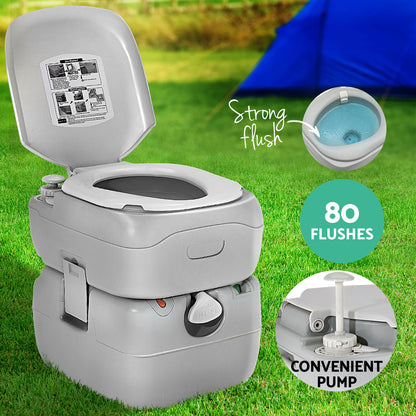 Weisshorn 22L Portable Camping Toilet Shower Tent Changing Room Outdoor Loo Set TENT-CR-SIN-TOILET-22L