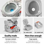 Weisshorn 22L Portable Camping Toilet Shower Tent Changing Room Outdoor Loo Set TENT-CR-SIN-TOILET-22L