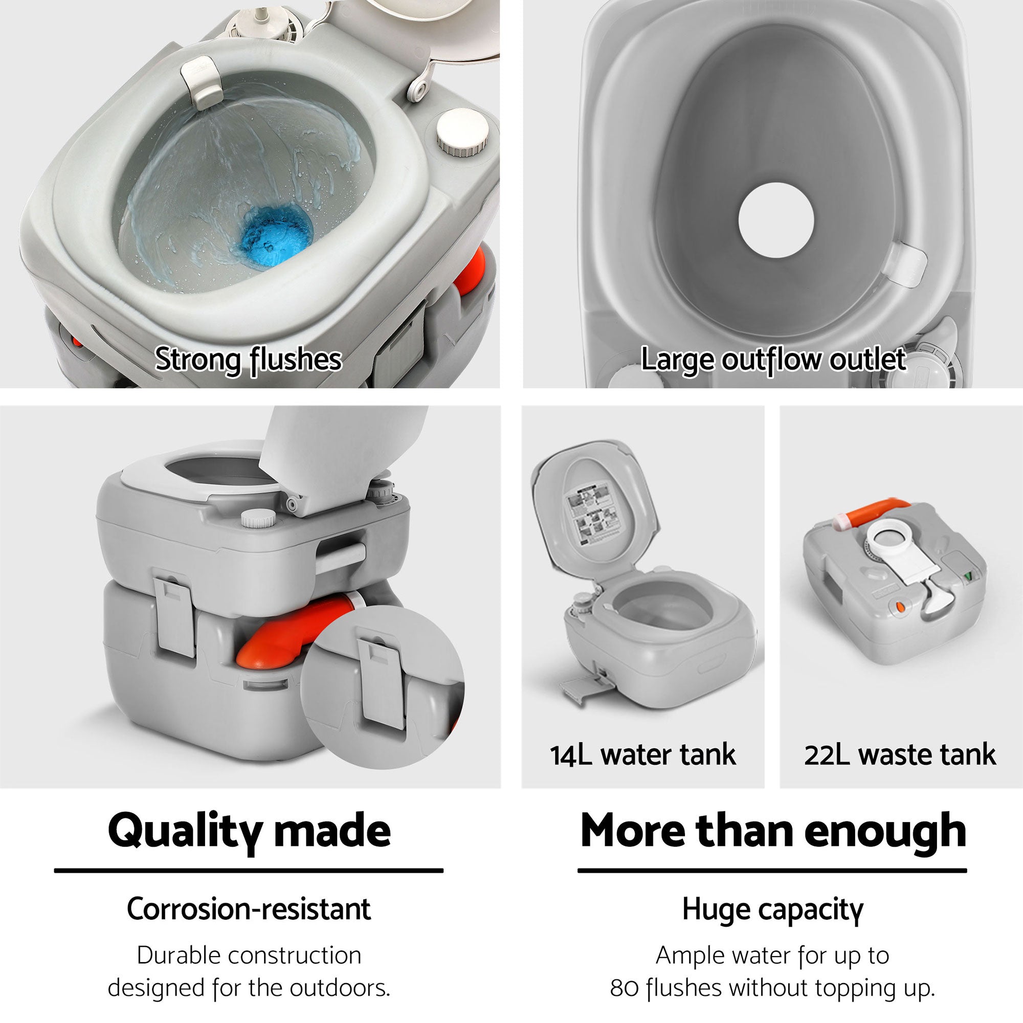 Weisshorn 22L Portable Camping Toilet Shower Tent Changing Room Outdoor Loo Set TENT-CR-SIN-TOILET-22L