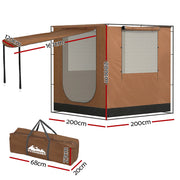 Weisshorn Camping Tent SUV Car Side Awning 2x2m Canopy Outdoor Portable 4WD TENT-D-CT-200-BR