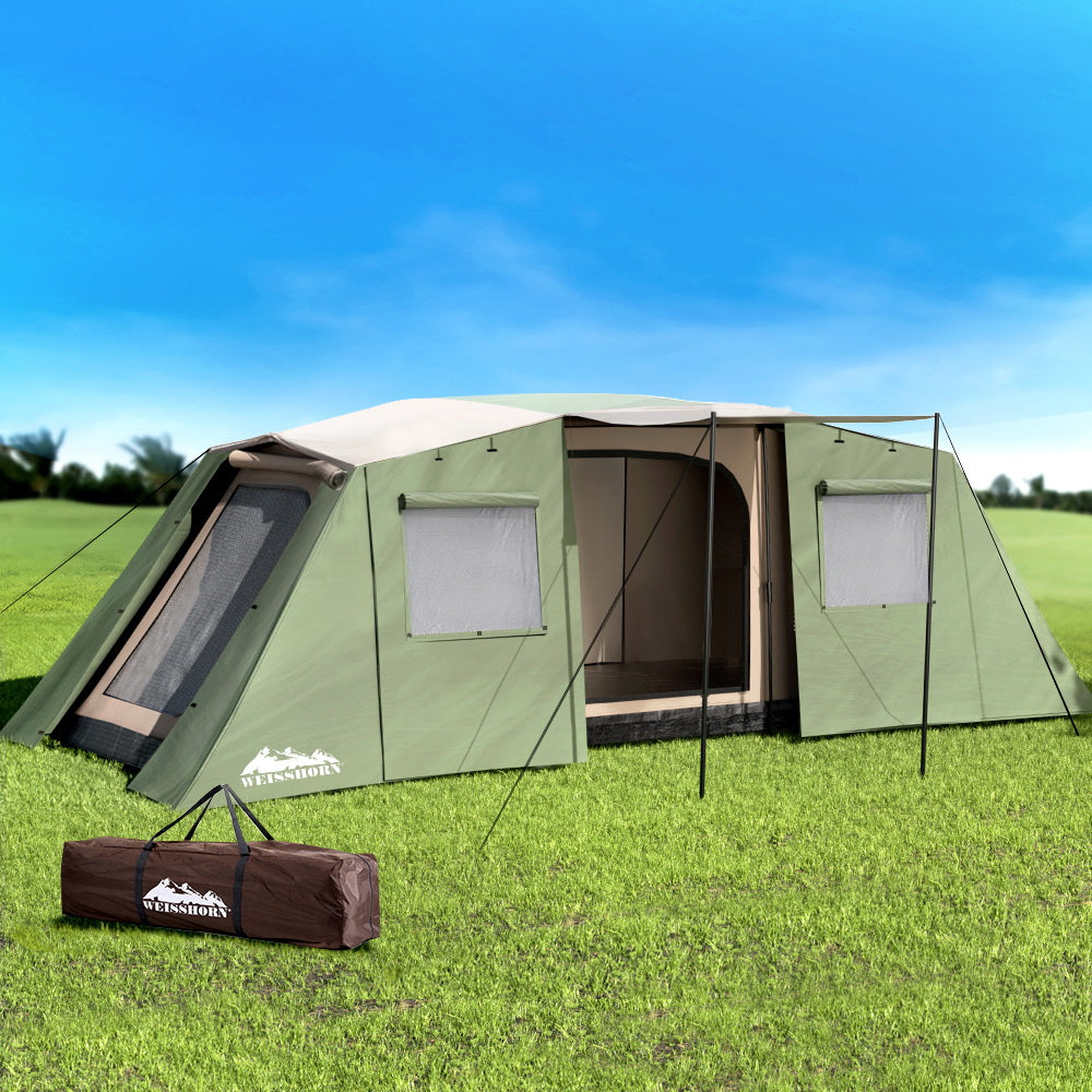 Weisshorn Instant Up Camping Tent 10 Person Outdoor Family Hiking Tents 3 Rooms TENT-D-FAST-10P-BRGN
