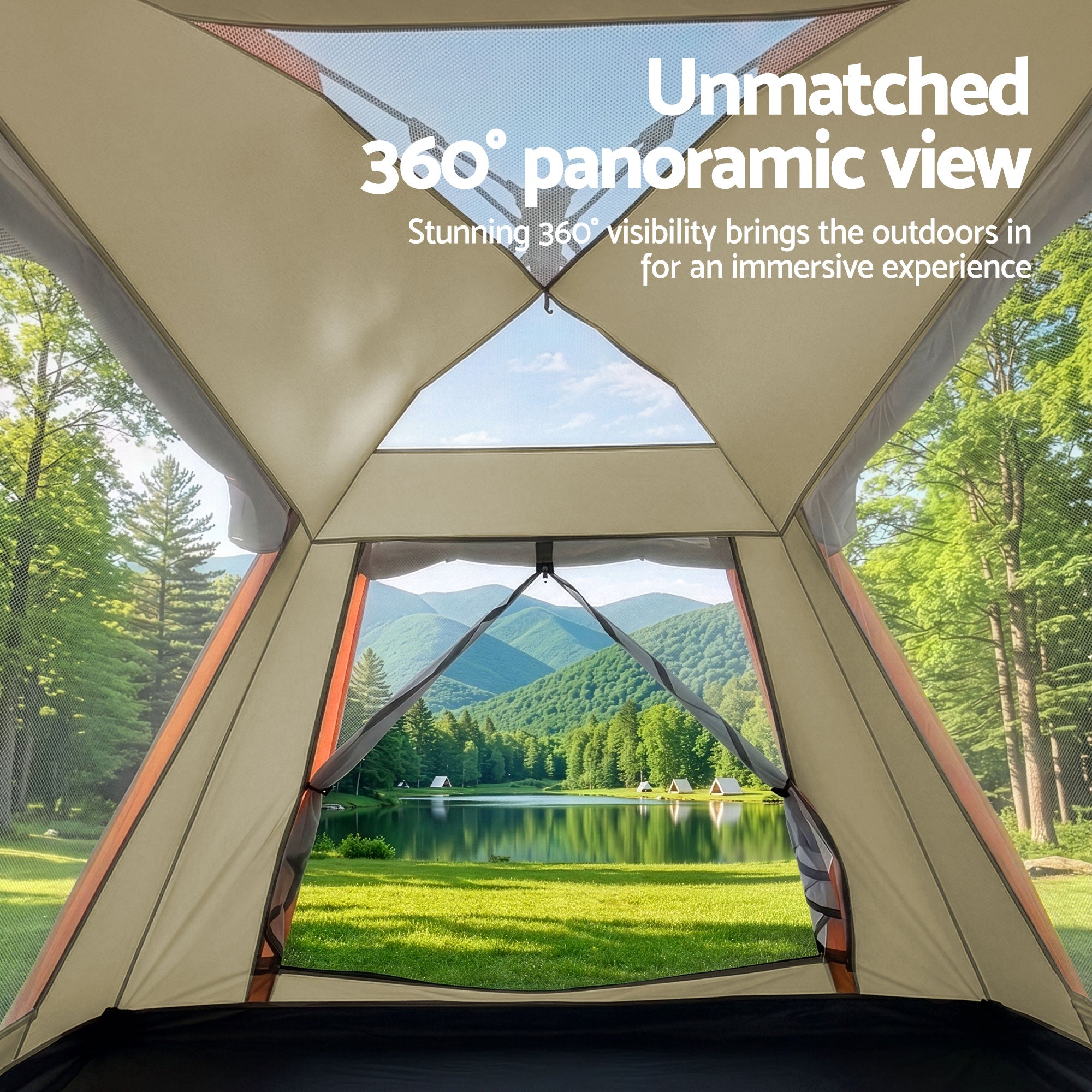 Weisshorn Pop Up Camping Tent 3-4 Person Automatic Tent Instant Setup Waterproof TENT-E-210X210-BG
