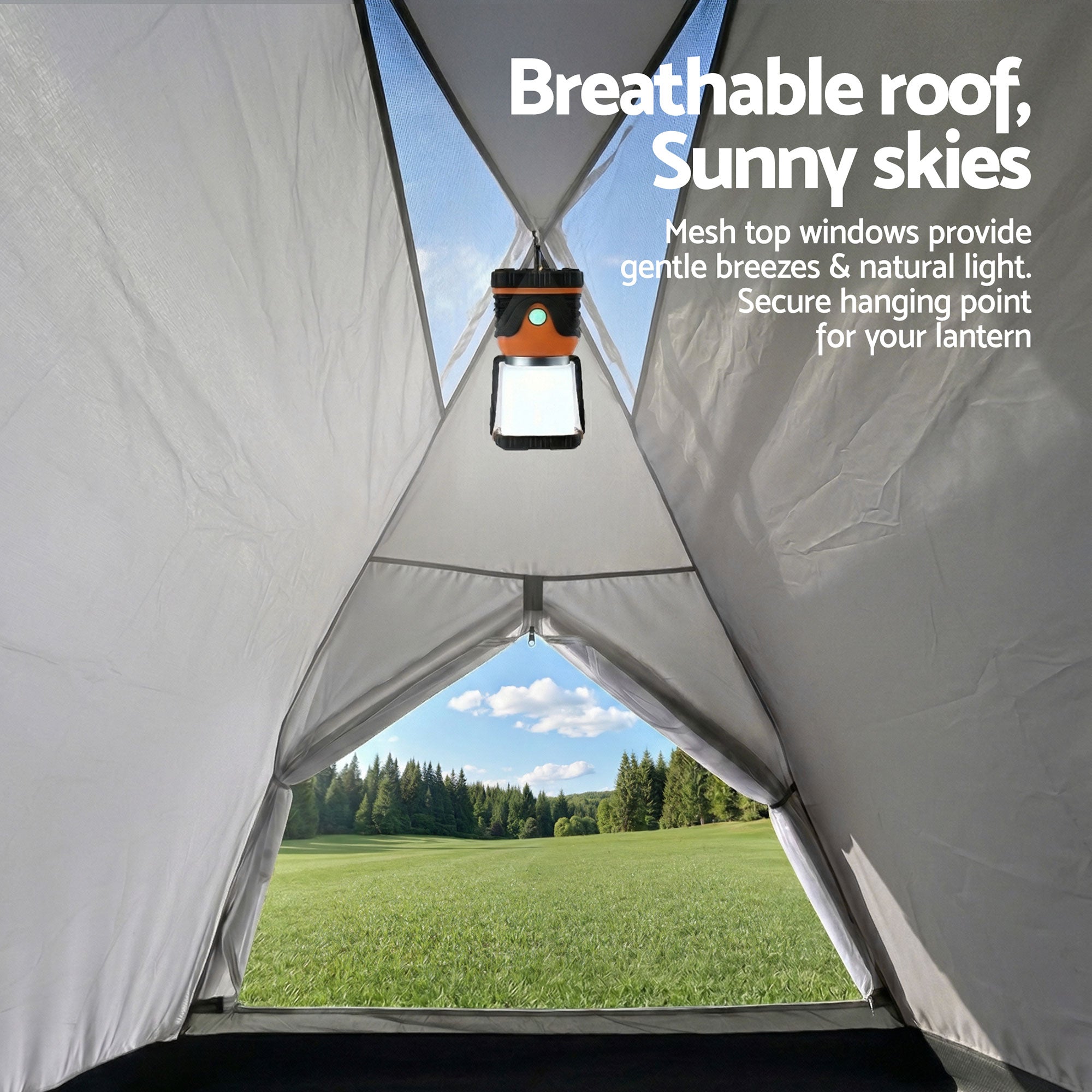 Weisshorn 2 Person Instant Pop Up Camping Tent Automatic Waterproof Hiking Beach TENT-E-FAST-200X140-GY