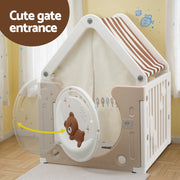 Keezi Kids Play Tent Playhouse Castle with Floor Mat 85CMX113CM TENT-HSE-HDPE-85CM-MC